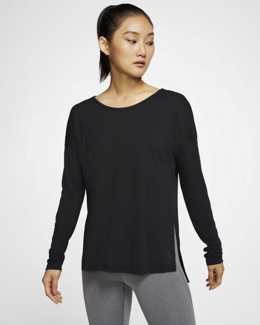 Nike Womens Yoga Layer Long Sleeve Top Black