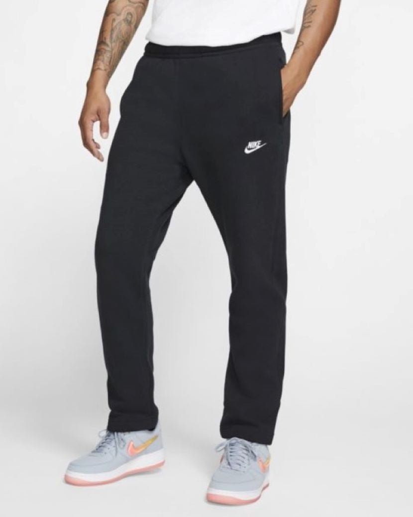 Nike Mens Club Fleece Open Hem Pant Black