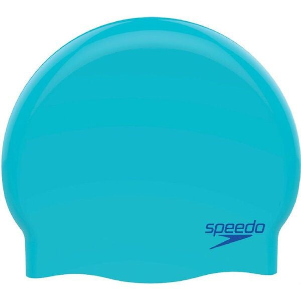 Speedo Junior Plain Silicone Swim Cap Blue