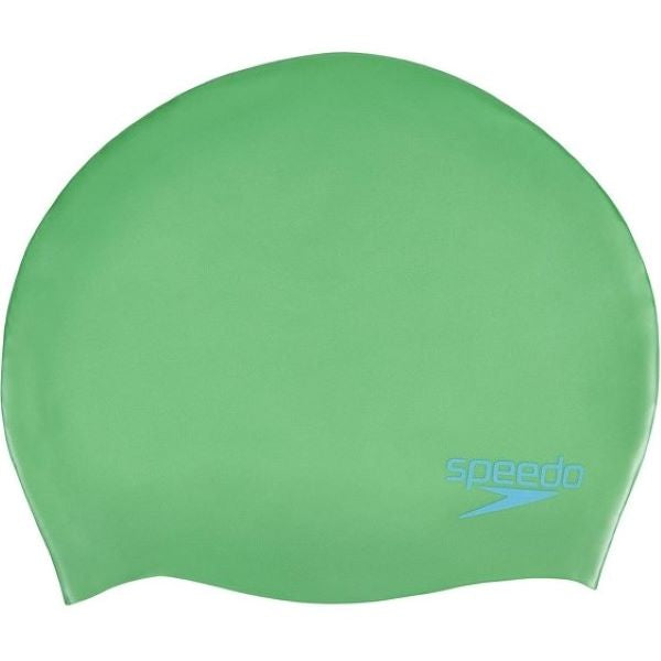 Speedo Junior Plain Silicone Swim Cap Green
