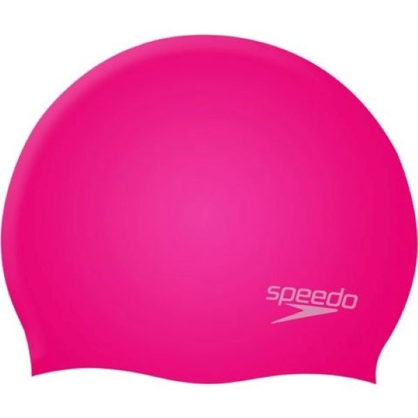 Speedo Junior Plain Silicone Swim Cap Pink