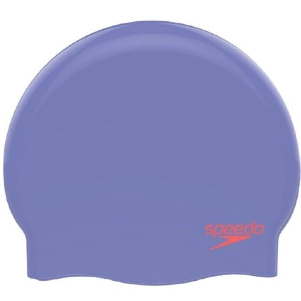 Speedo Junior Plain Silicone Swim Cap Purple/Red