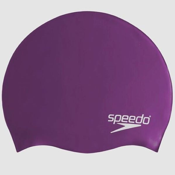 Speedo Adult Plain Moulded Silicone Swim Cap Bright Plum
