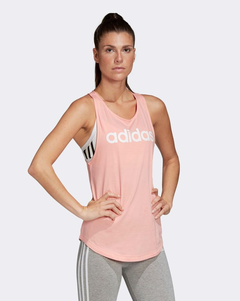 Adidas Womens Linear Loose Tank Glow Pink