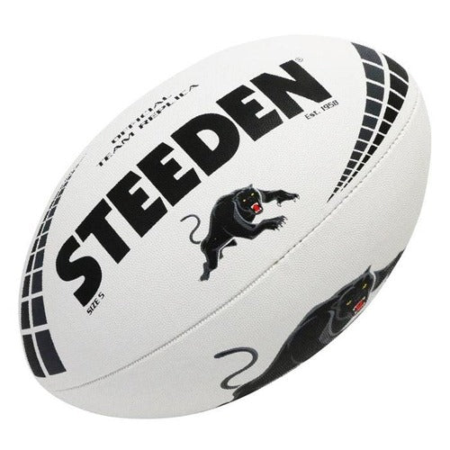 Steeden NRL Team Supporter Ball White Size 5 Panthers
