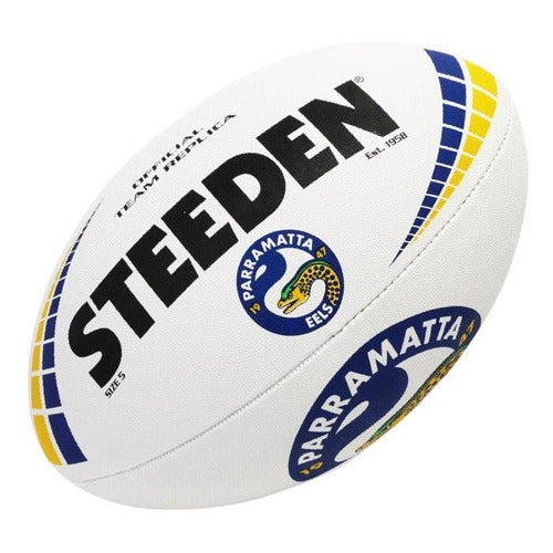 Steeden NRL Team Supporter Ball White Size 5 Eels