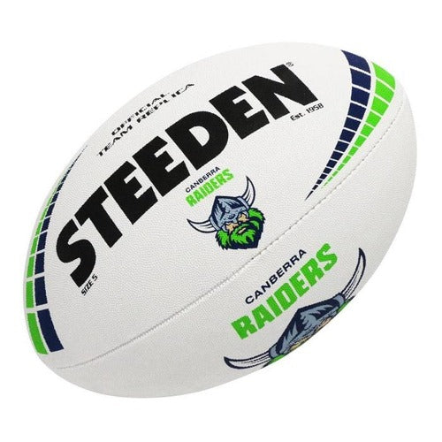 Steeden NRL Team Supporter Ball White Size 5 Raiders
