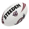 Steeden NRL Team Supporter Ball White Size 5 Sea Eagles