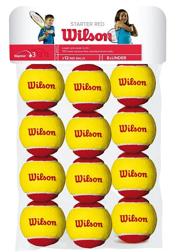 Tennis Ball Wilson Starter Red 12ball Pack