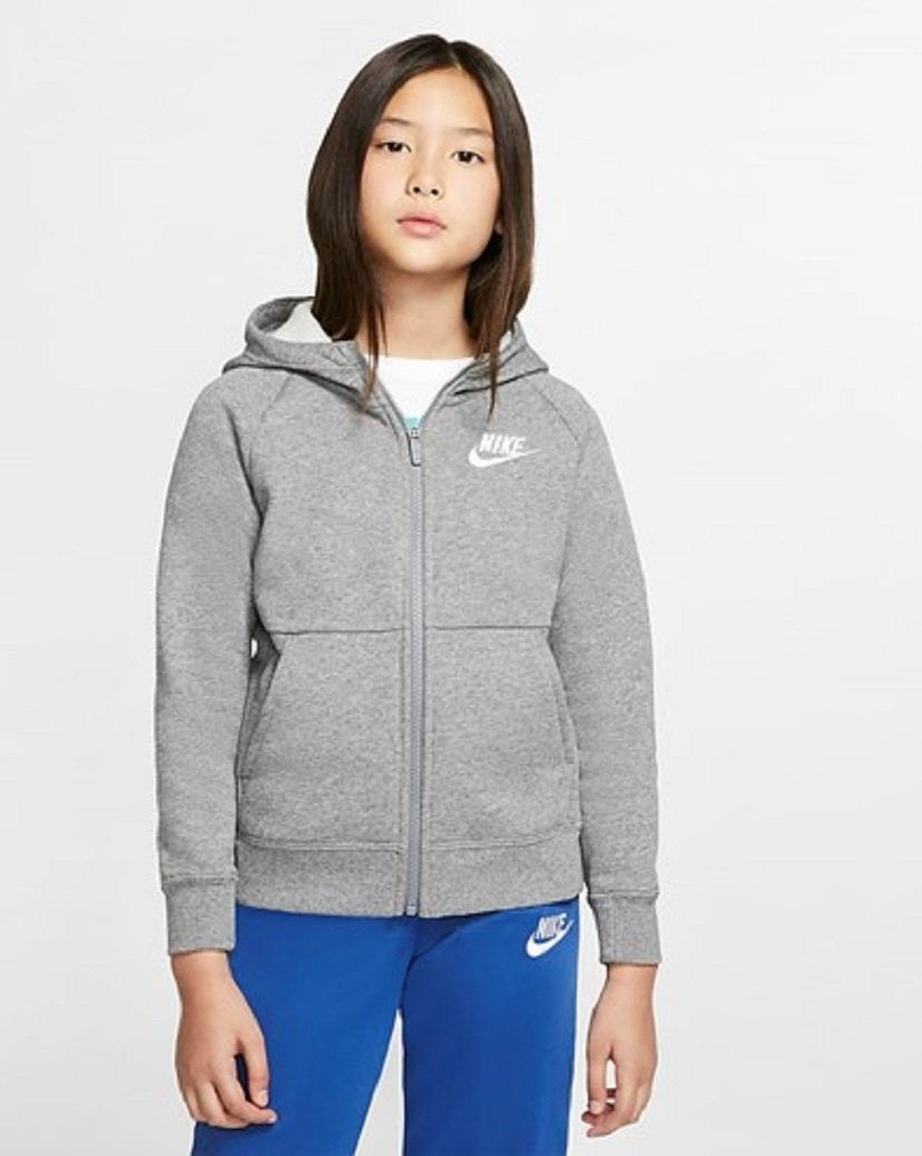 Nike Kids Sportswear Hooded Jacket Carbon/White