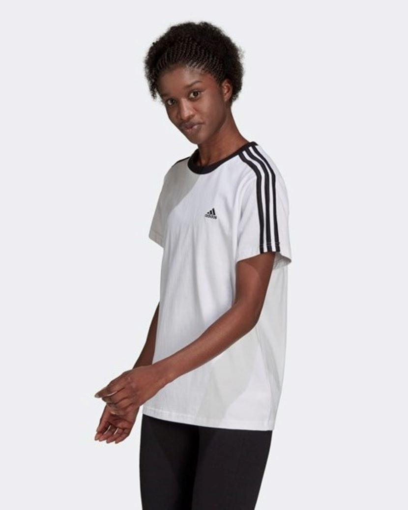Adidas Womens 3 Stripes Tee White/Black