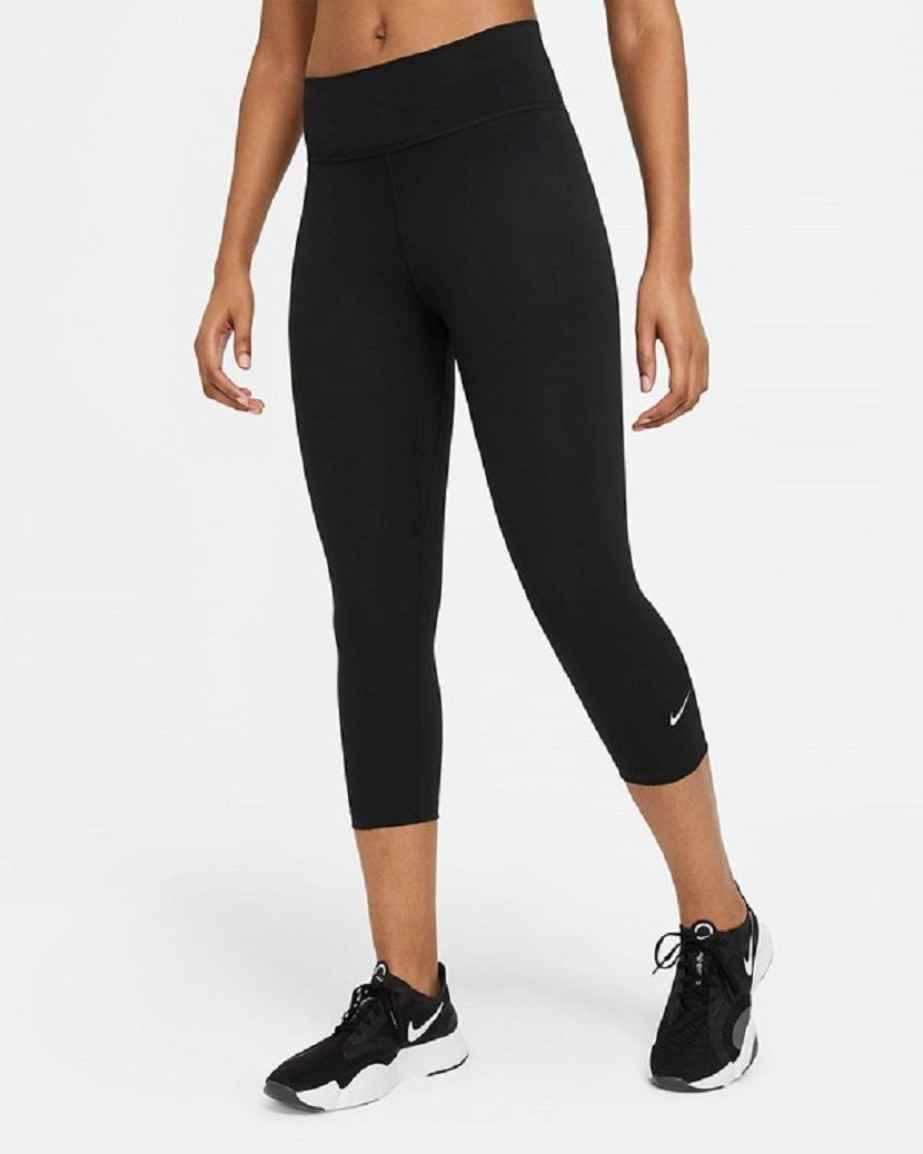 Nike Womens One Dri-FIT Midrise 3/4 Tight Black/White