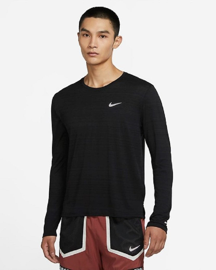 Nike Mens Dri-Fit Miler Long Sleeved Top Black
