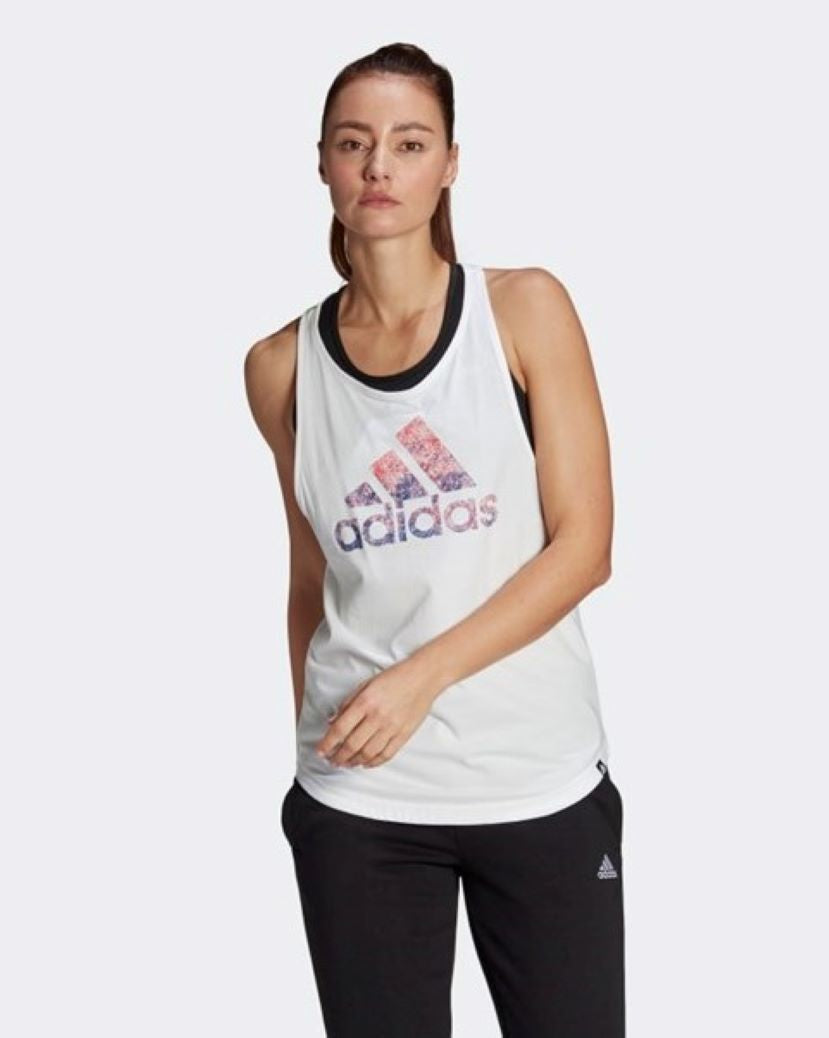 Adidas Womens Snowcone-Inspired Graphic Tank White
